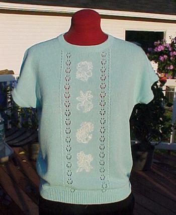 Knitted Summer Top with Embroidery image 1